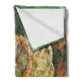 thumbnail image 2 of Oil Painting Soft Flannel Fleece Throw Blanket, Dried Sunflowers Field in Autumn Earth Tones Impressionism Retro Print, Cozy Plush for Indoor and Outdoor Use, 50" x 70", Multicolor, by Ambesonne, 2 of 5