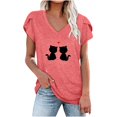 thumbnail image 1 of Birdeem Mode Femmes Été Col en V Manches Courtes T-Shirt Imprimé Décontracté Blouse, 1 of 4
