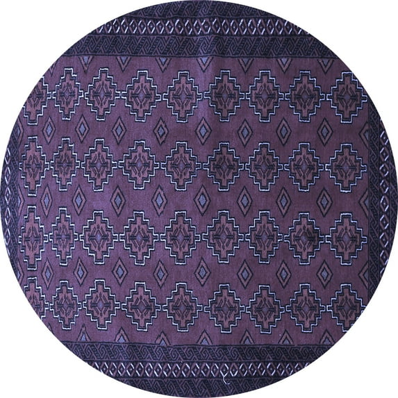 Ahgly Company Indoor Round Southwestern Blue Country Area Rugs, 3' Round