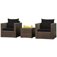 thumbnail image 2 of Aimee Lii 3 Pieces Patio Rattan Furniture Bistro Sofa Set with Cushioned, Modern Patio Furniture, Black, 2 of 7