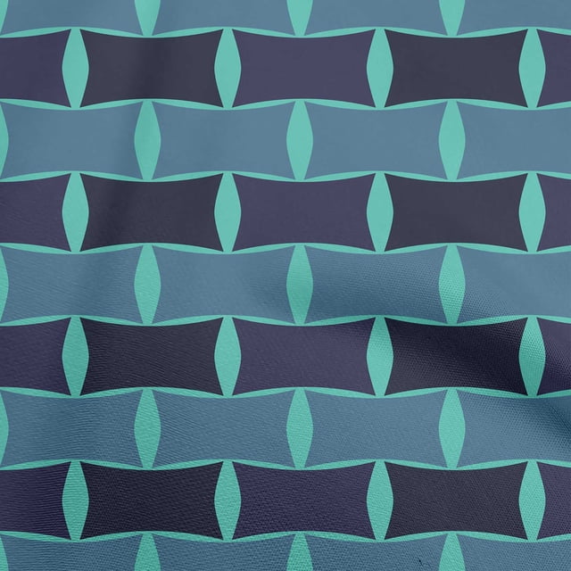 oneOone Polyester Spandex Teal Blue Fabric Floral Sewing Craft Projects Fabric Prints By Yard 56 Inch Wide