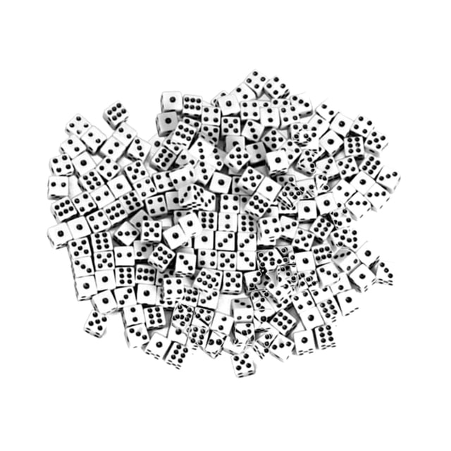 100Pcs Gaming with Black Spot for Board Game Classroom white