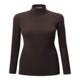 thumbnail image 1 of Women‘s Long Sleeve Rib Turtleneck Top Pullover Sweater L RED, 1 of 6