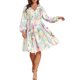 thumbnail image 1 of Vestido, Vestido de talla grande para mujer Vestido casual con estampado floral de manga larga con c Abody Extragrande, 1 of 7