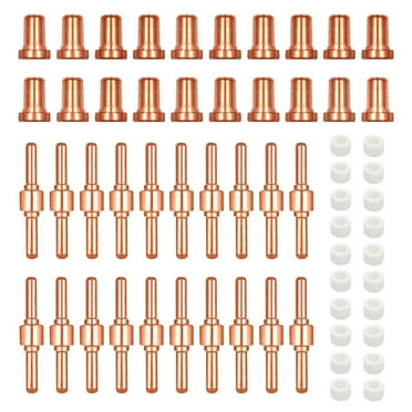 60Pcs Plasma Cutter Nozzle Tips Consumables For -40 PT-31 Torch CUT40 CUT50