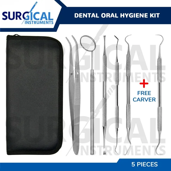 Fyna -Professional Dental Oral Hygiene Kit 5 Tools Deep Cleaning Scaler Teeth Care Set