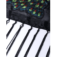 thumbnail image 5 of WeHello Women's Black Peacock Floral Velvet Fringe Kimono, Open Front Beach Cover Up Shawl, 5 of 7