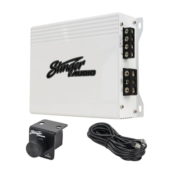Stinger Audio MT-1000.1M 1000 Watt RMS 1-Channel Monoblock Marine Audio Subwoofer Amplifier, Class D, Water-Resistant, Mosfet, Remote Control Bass Knob, Subsonic Filter,