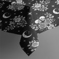 thumbnail image 3 of Black Skeleton Rose Moon Pattern Rectangle Tablecloth 60"x84",Waterproof Polyester Rectangle Table Cloth, Wipeable Spillproof Polyester Tablecloth for Dining, Camping, Indoor and Outdoor, 3 of 5