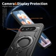 thumbnail image 3 of KOMI Magnetic Case for Google Pixel 9A with Rotatable Ring Holder [Compatible with MagSafe] Military Shockproof Kickstand Protective Case for Google Pixel 9A, Black, 3 of 5