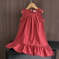thumbnail image 5 of CYRBOKO Toddler Girls Summer Dresses, Soft Crew Neck A-line Sleeveless Casual Dresses Red Size 18-24 Months, 5 of 8