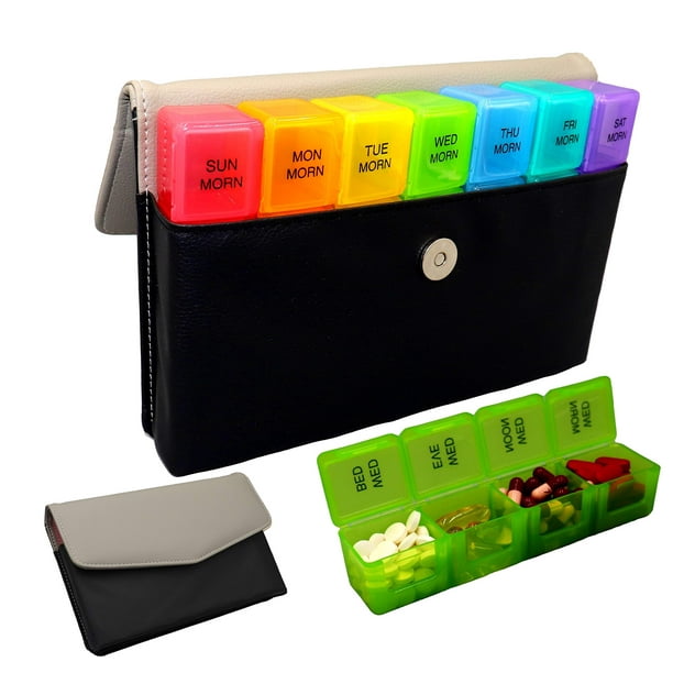 XL Extra Large Pill Organizer 7 Day Weekly XL Travel Box Daily Reminder