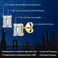 thumbnail image 2 of Gem Stone King 18K Yellow Gold Plated Silver Stud Earrings for Women Men Emerald Cut Moissanite (2.00 Cttw), 2 of 5