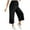 Black, variant on Annhoo Pregnant Pants for Women Wide Leg Cotton Elastic Waist Pant Casual Loose Comfy Trendy Cropped Maternity Trouser