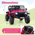 thumbnail image 3 of Costway 24V Ride On Car with Remote Control Music LED Headlights Spring Suspension for Kids Pink, 3 of 9