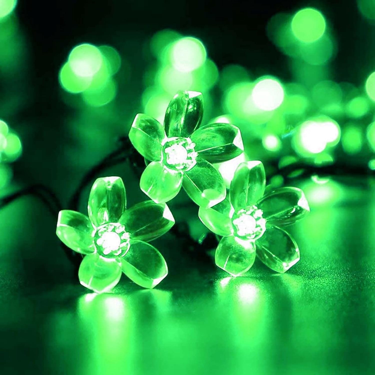 Solar Cherry Blossom Light String, 16FT 20 LED Waterproof Flower Fairy Lights with 8 Modes, Solar Powered Outdoor Garden Lights for Wedding, Christmas, Patio, Home Decor