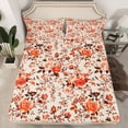 thumbnail image 2 of Homewish Romantic Orange Rose Queen Sheet Sets, Rustic Flower Floral Flat Sheet, Vintage Western Fashion Queen Fitted Sheet, Ultra Soft Bedroom Decor, 4-Piece, 2 of 7