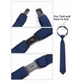 thumbnail image 4 of Ties for Child Navy Blue Solid Color Pre-Tied Necktie Weddings School Uniforms Kids Tie, 4 of 7