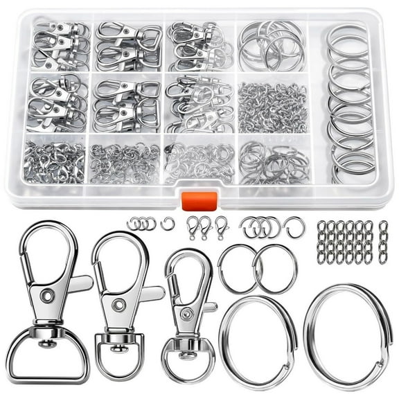 Pack of 265 Carabiner Keychain Rings Practical Keyring Accessory Metal Keyring Keychain Split Rings Keyfob Key Rings