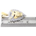 thumbnail image 4 of 10K Yellow Gold White Diamond Pink Eyes Lion Head Pendant Pave Charm 1.25 Ct., 4 of 5