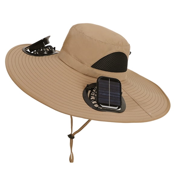 Hat with Fans Solar Power,Solar Panel Powered Fan,Summer Cooling UV Protection Fisherman Hat, Solar USB Rechargeable Fan Hat, Strong Wind Sun Hat for Men Outdoor(Multicolor C)