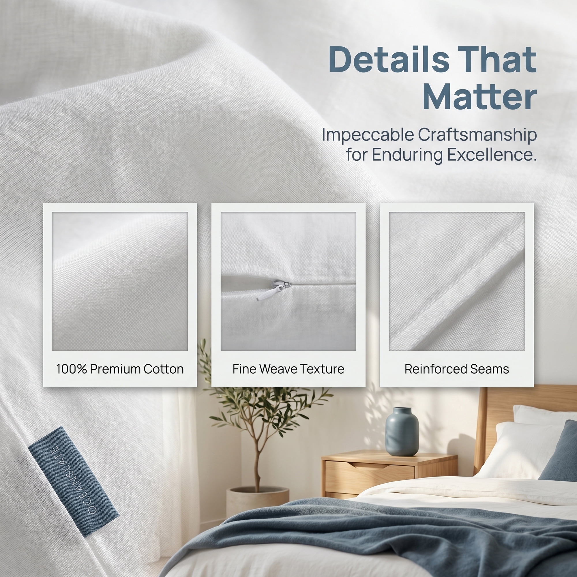 Unique Bargains Pillow Protectors with Zipper Breathable Cotton Throw Pillow Cover 21"x27"