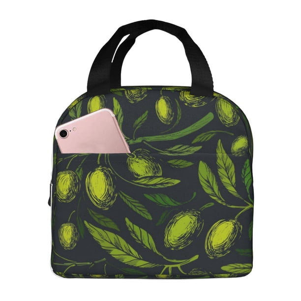 Disketp Green Branch Olive Bolsa Térmica para Almuerzo para Hombre y Mujer, Ideal para Trabajo, Senderismo y Picnic