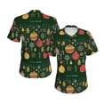 thumbnail image 3 of Yiaed Christmas Print Women's T Shirt V-Neck Short Sleeve Shirt Casual Breathable Tee Summer Tops-Small, 3 of 5