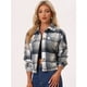 thumbnail image 2 of Chaqueta corta de punto Allegra K con botones para mujer de Otoño Gris azul XS, 2 of 5