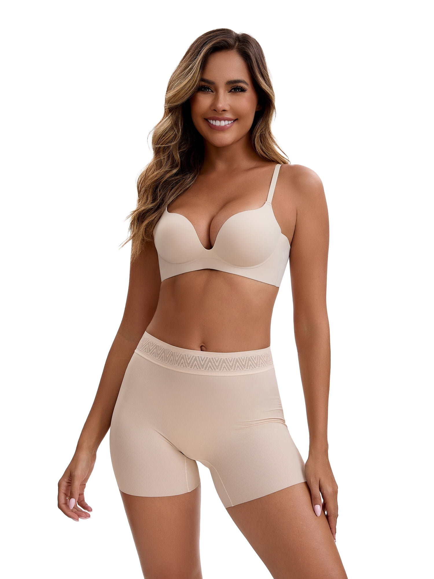 Unique Bargains Women's Tummy Control Butt Lifter Thigh Slimmers XL 3 Beige