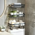 thumbnail image 6 of Junjian Over The Toilet Storage Shelf, 3-Tier Bathroom Storage Organizer Upgrade Punch-Free Toliet Storage Shelf, Home Storage Rack with Hooks Shelf, 6 of 7
