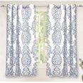 thumbnail image 1 of DriftAway Samantha Thermal Room Darkening Grommet Unlined Window Curtains Floral Damask Medallion Pattern, 1 of 2