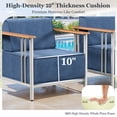 thumbnail image 4 of PARKWELL Outdoor Sofa Chairs Set of 2,Patio Oversized Metal Club Chairs with Luxury 10-Inch Thick Cushions for Front Porch Deck,White/Navy, 4 of 9