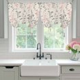 thumbnail image 4 of Pink Grey Botanical Balloon Curtains for Windows, Bedroom Curtains 54 Inch Length, Rustic Country Spring Floral Summer Leaf Tie Up Curtains Panels Thermal Insulated Bathroom Curtains Window 42"x54", 4 of 8