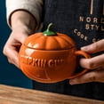 thumbnail image 4 of Azucareros con Tapa, Taza de Cerámica con Forma de Calabaza para , Azucarero con Tapa para El Hogar Y La Cocina, Diseño Elegante, Pequeña Soledad taza de café de calabaza, 4 of 10
