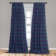 thumbnail image 2 of Leaf Print Window Curtains, Jungle Themed Continuous Ferns on Night Garden Inspired Backdrop, Lightweight Decor 2-Panel Set with Rod Pocket, Pair of - 28"x84", Seafoam Raspberry Indigo, by Ambesonne, 2 of 3