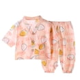 thumbnail image 2 of BOOMNY Girls 2 Peice Pajamas Sets Graphic Short Sleeve Buttons Sleepwear Tops Pants Pjs Set for Kids Cozy Loungewear Homewear, 2 of 3