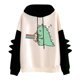 thumbnail image 1 of ICHUANYI Liquidación Moda Mujer Casual Impresión Manga Larga Empalme Dinosaurio Sudadera Tops ICHUANYI WER202308254155, 1 of 5