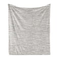 thumbnail image 1 of Off White Soft Flannel Fleece Blanket, Horizontally Hand Drawn Like Stripes with Grunge Spots Blemishes, Cozy Plush for Indoor and Outdoor Use, 50" x 70", Charcoal Grey and Off White, by Ambesonne, 1 of 6
