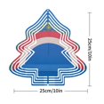 thumbnail image 3 of Metal Hanging Christmas Tree Wind Spinner - Decorative Garden Ornament with Layered Blue Red and White Design & Floral Background, 3 of 7