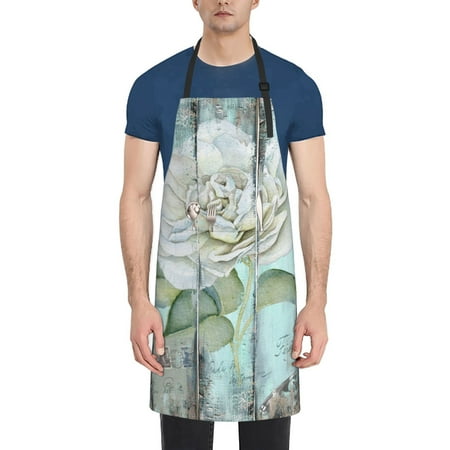 

Rateoe Vintage Rose1 Aprons with Pocket Men Womens Aprons Waterproof Adjustable Cooking Aprons for Kitchen Gardening and Salon