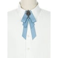 thumbnail image 4 of DARING DIVA Women's Elegant Ribbon Rhinestone Bow Ties Light Blue, 4 of 5