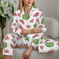 thumbnail image 6 of Yiaed Hand Drawn Watermelon Print Pajamas Women's Long Sleeve Sleepwear Soft Button Down Loungewear Pjs Lounge Set Nightwear Womens Pajama Pants-XX-Large, 6 of 7