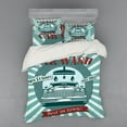 thumbnail image 2 of Ambesonne Retro Bedding Set 3 Pcs, Car Wash Sign Commercial, Twin, Red Teal, 2 of 3