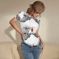 thumbnail image 6 of Goofa Moose Kissing Under Mistletoe Printed Women Rash Guard Short Sleeve,Tummy control Swimsuit Surfing Swimsuit Bathing Suit One Piece Swimsuit UPF 50-XX-Large, 6 of 9