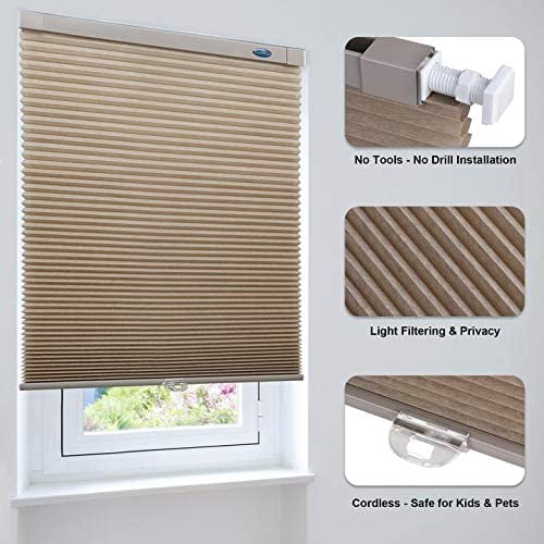 LazBlinds No Tools-No Drill 1 Aluminum Horizontal Mini Blinds, Custom Cut  to Size Light Filtering Blinds for Windows, Blinds and Shades for Window