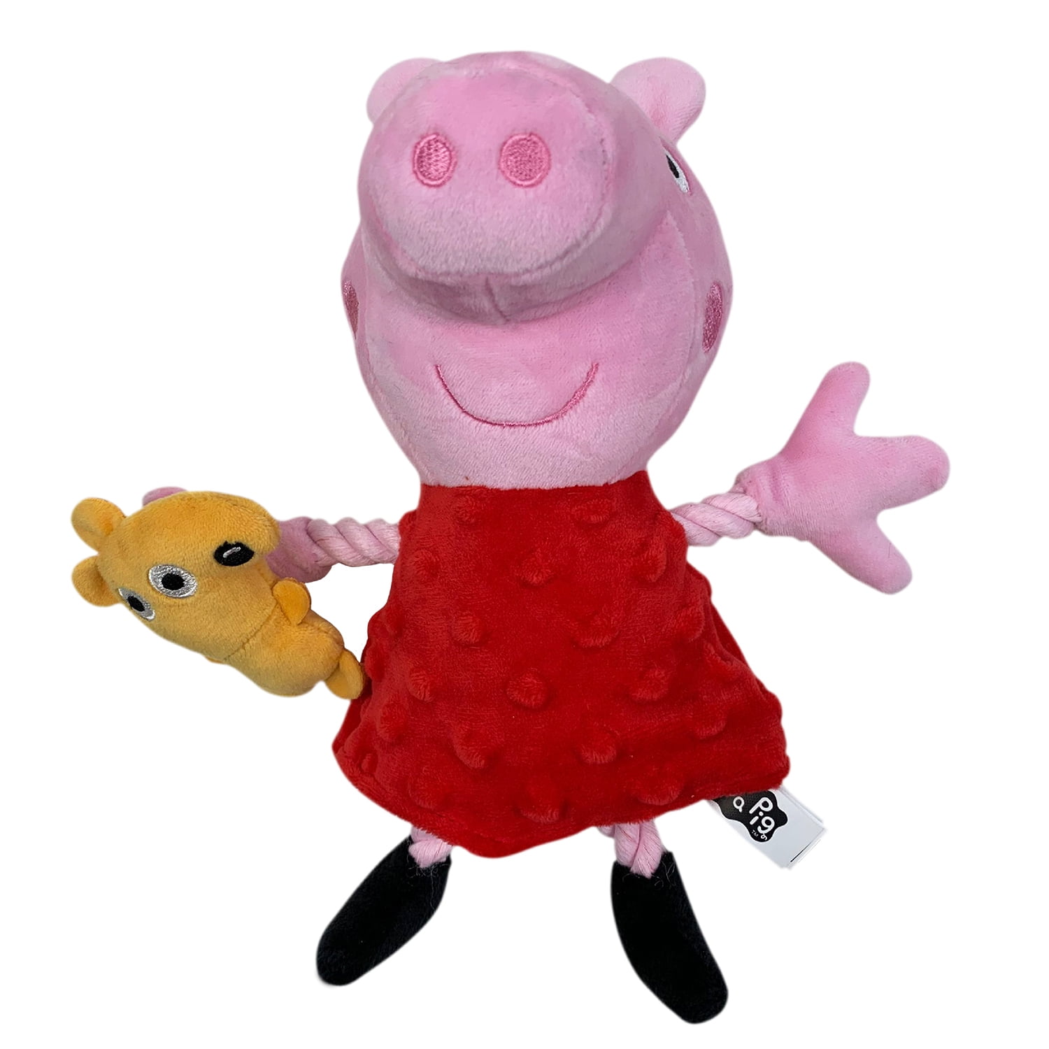 Hasbro Peppa Pig Squeak Plush Dog Toy, Red/Pink, 9 inch