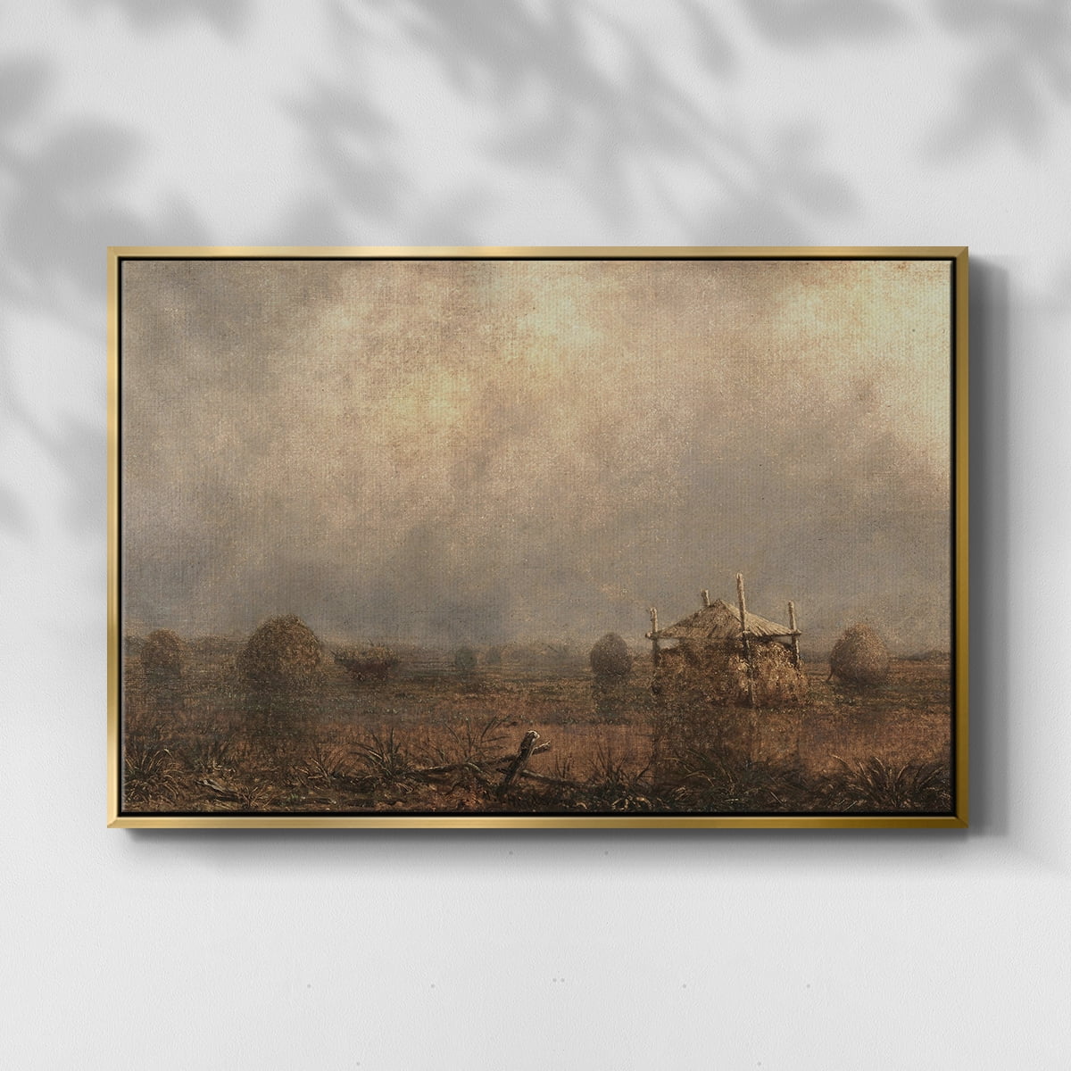 Vintage Landscape-MVIII By Wexford Home Framed in Gold Wood Gallery Wrapped Canvas 27 in. x 41 in.