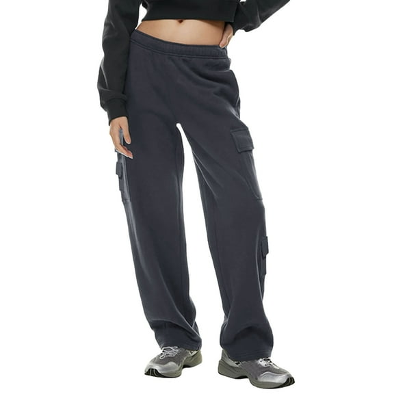 Sngxgn Women's Cotton Sweatpants Yoga Casual Pants Pants for Women with Pockets(Dark Gray,XXL)