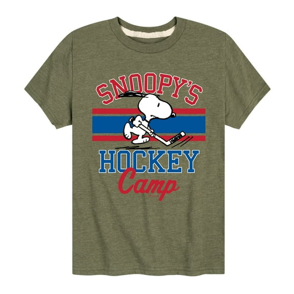 Peanuts - Snoopy's Hockey Camp - Toddler And Youth Short Sleeve Graphic T-Shirt